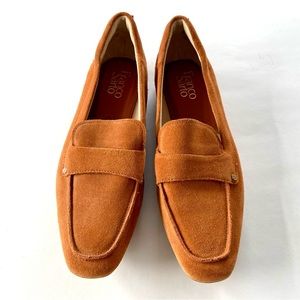 Franco Sarto Orange Leather Loafers | Size 9 | Suede Flats